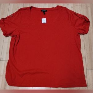 Lauren by Ralph Lauren Women's Orange Shirt Size 3X NWT